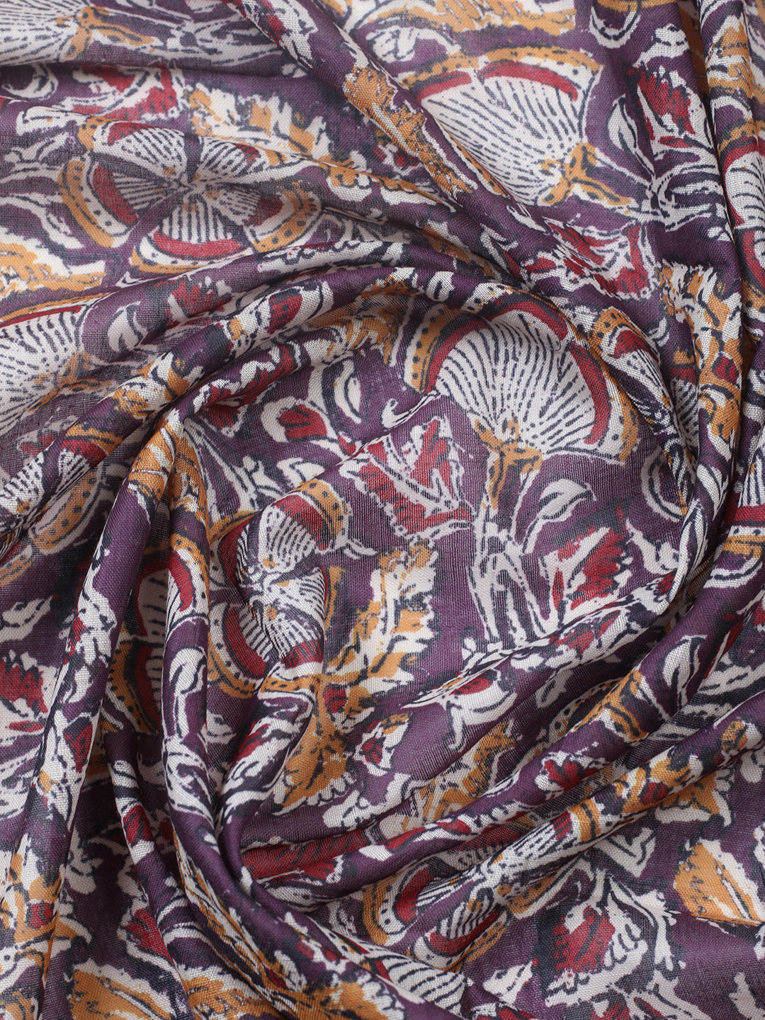 Printed Cotton Blend Unstitched Suit With Pant &amp; Dupatta