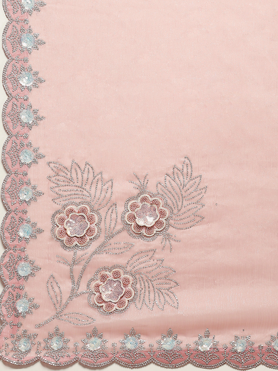 Stone Work Art Chiffon Saree