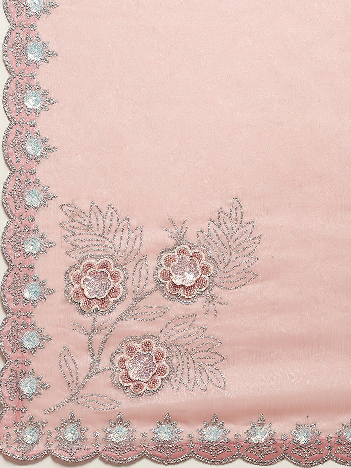Stone Work Art Chiffon Saree