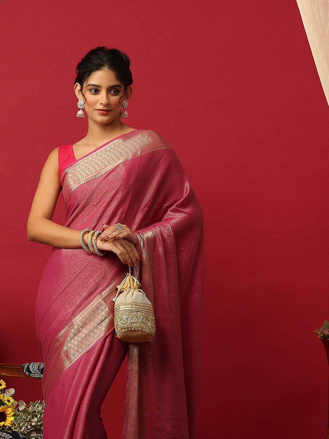 Plain Georgette Saree
