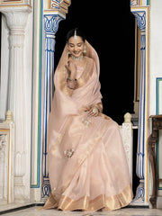 Woven Border Linen Saree