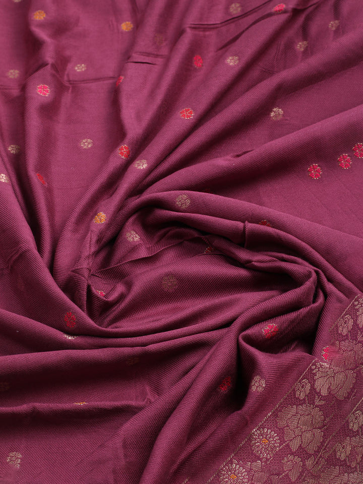 Pashmina Woven Design Unstitched Kurta With Pant &amp; Dupatta