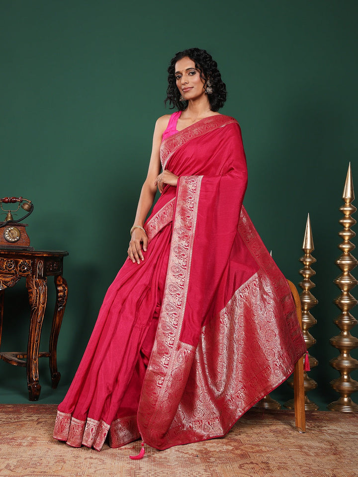 Woven Design Cotton Blend Saree
