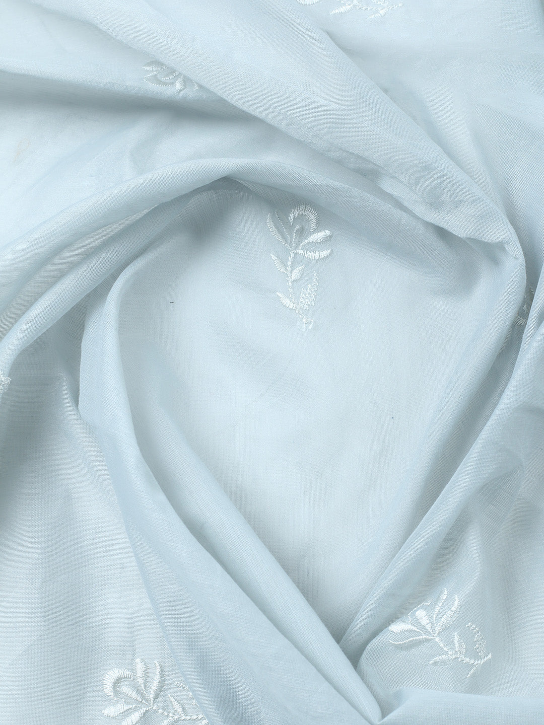 Embroidered Cotton Blend Unstitched Suit With Pant &amp; Dupatta