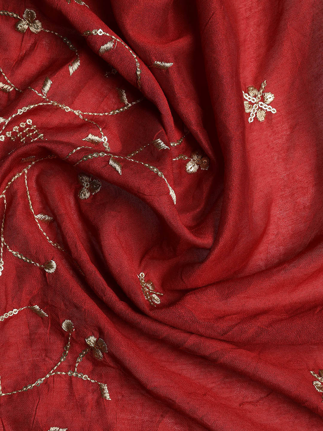 Neck Embroidered Cotton Blend Unstitched Suit With Dupatta