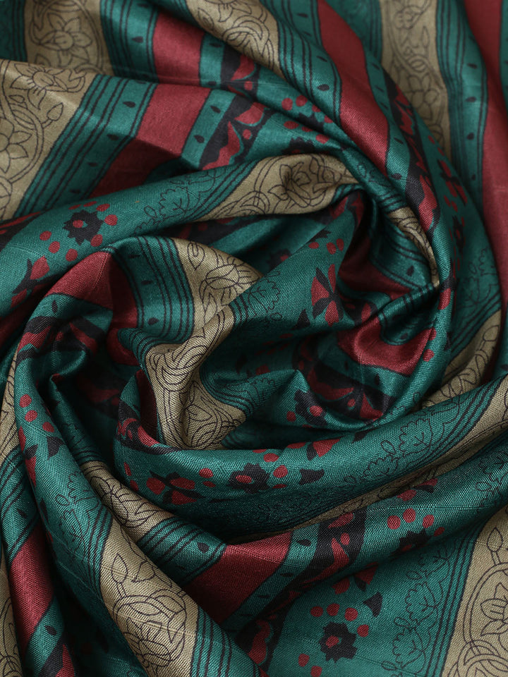 Embroidered Chanderi Unstitched Suit With Pant &amp; Dupatta