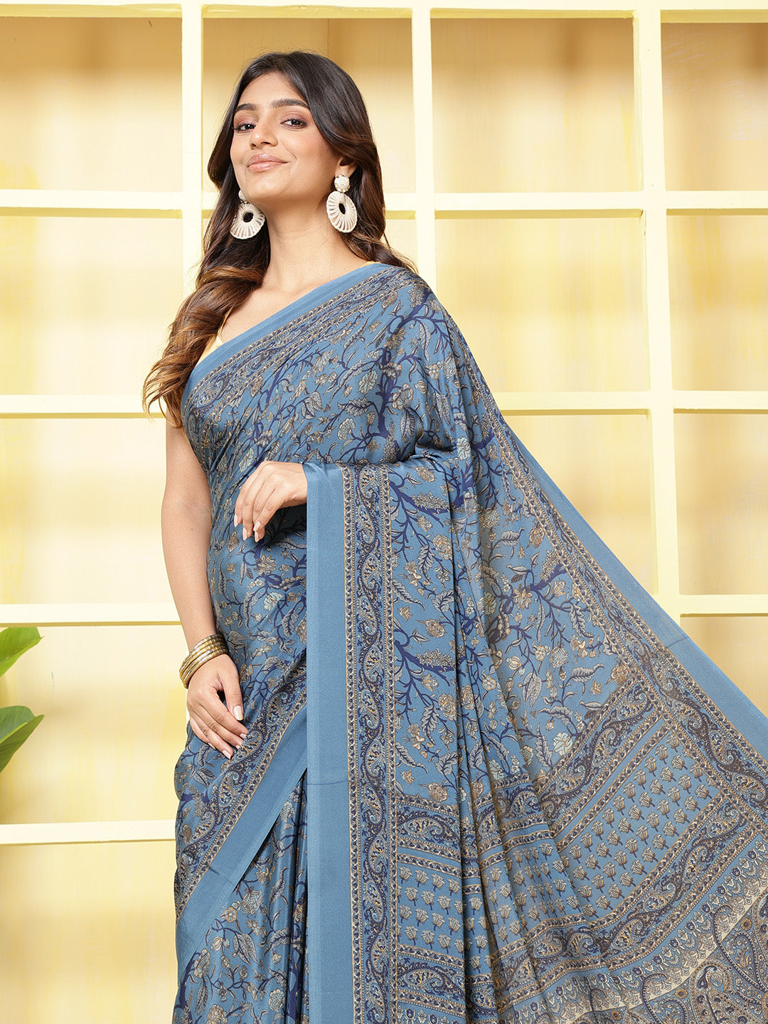 Digital Printed Crepe Saree