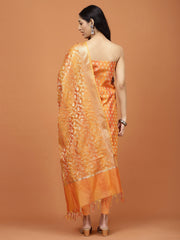 Woven Booti Chanderi Unstitched Suit Piece With Dupatta