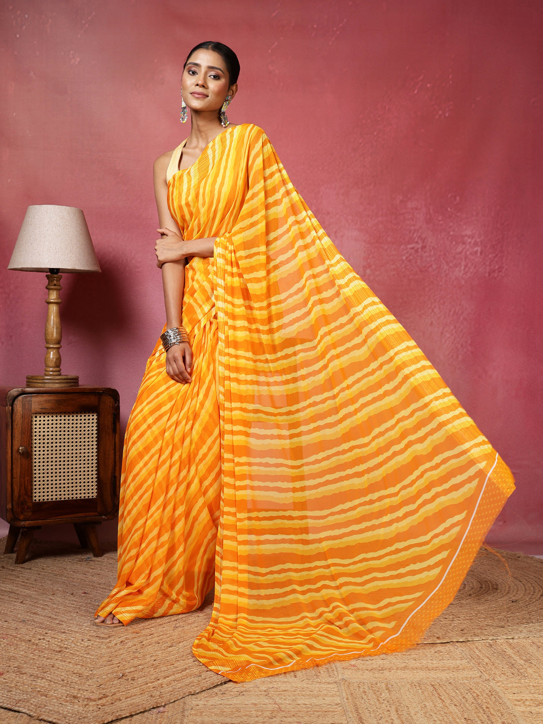 Abstract Printed Georgette Saree