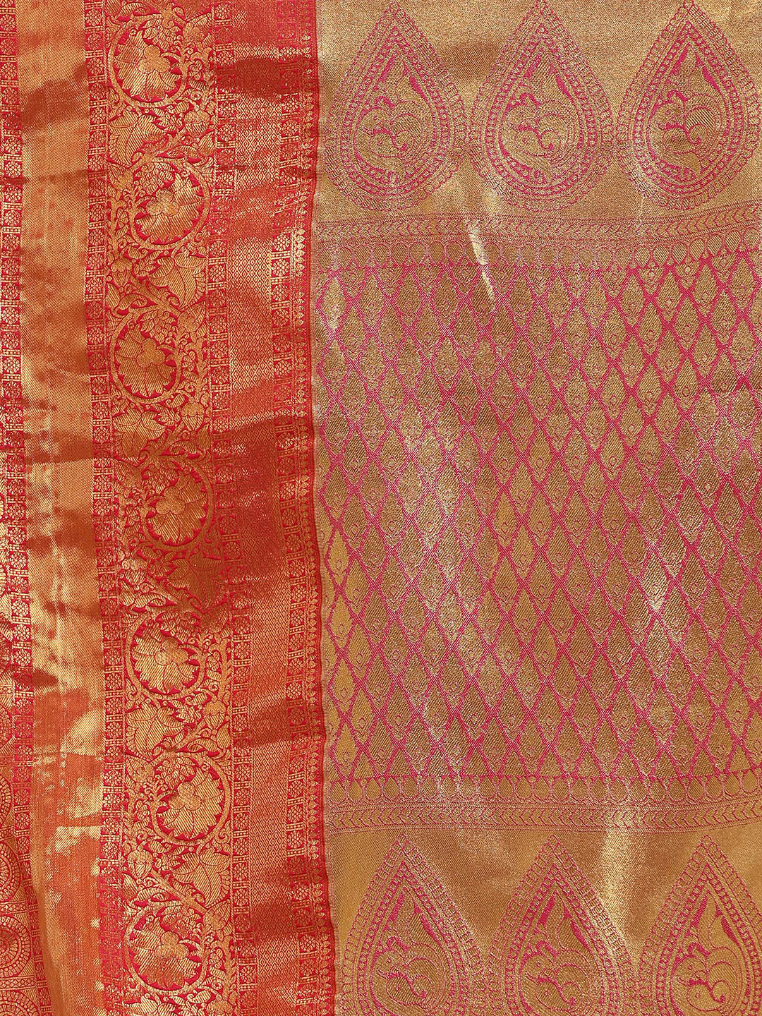 Woven Brodcade Zari Jaal Art Silk Saree