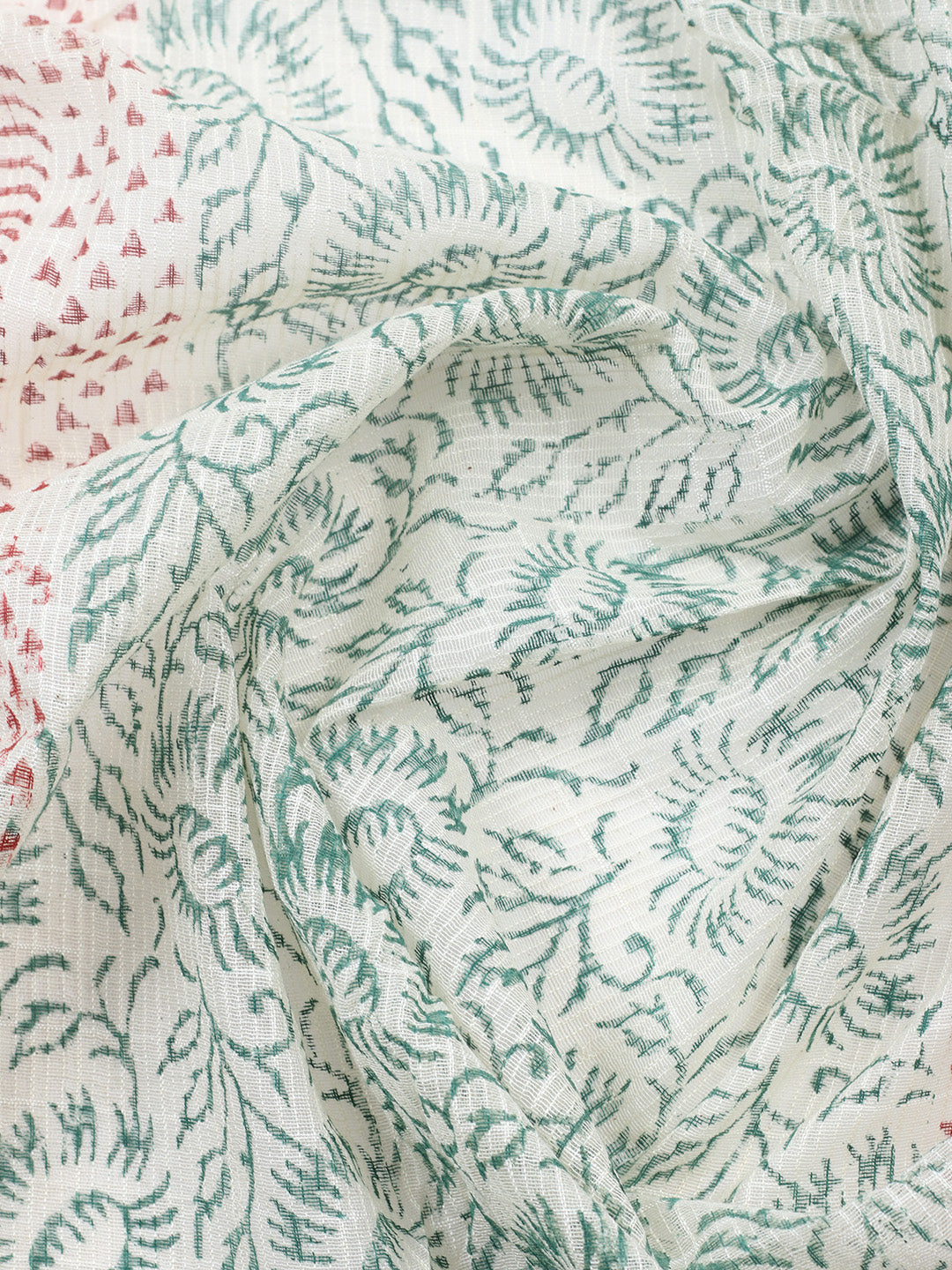 Printed Cotton Blend Unstitched Suit With Pant &amp; Dupatta
