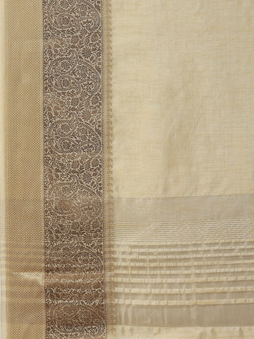 Plain Zari Border Woven Handloom Saree