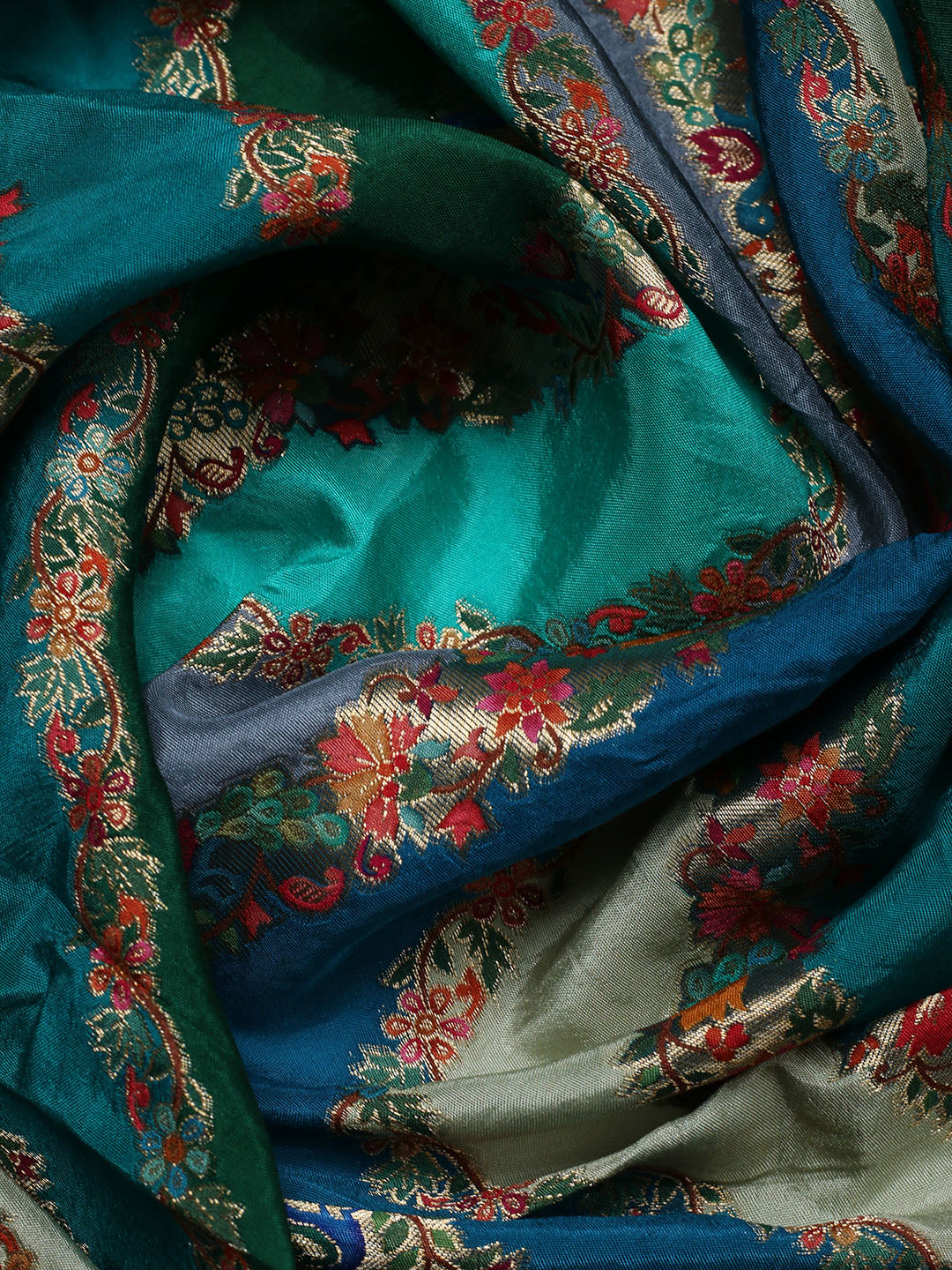 Woven Design Dola Silk Unstitched Suit With Pant &amp; Dupatta
