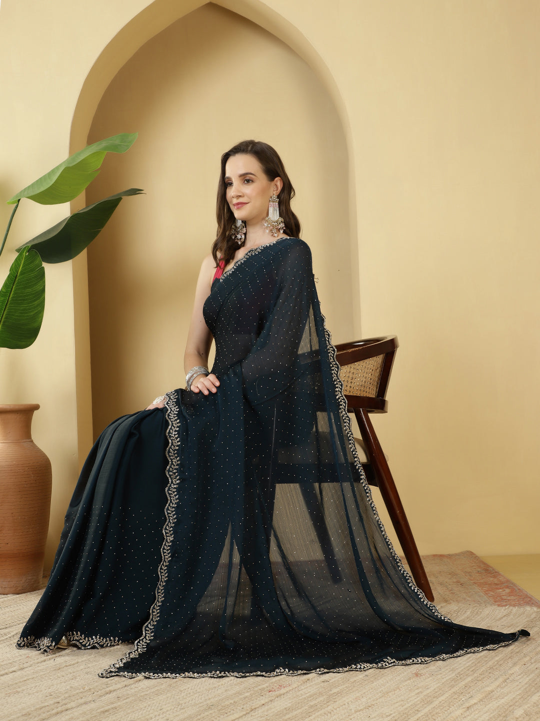 Digital Printed Chiffon Saree