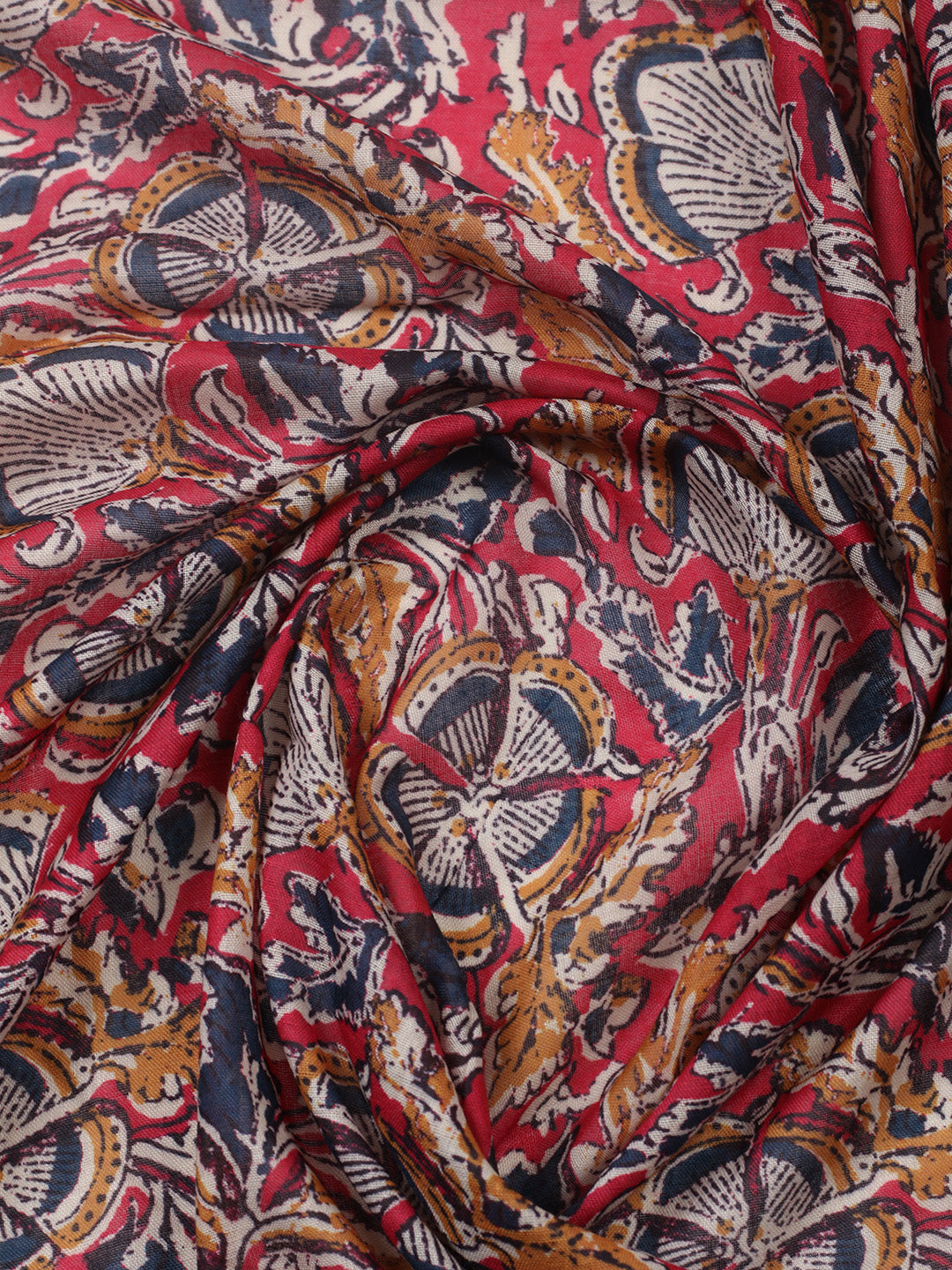 Printed Cotton Blend Unstitched Suit With Pant &amp; Dupatta