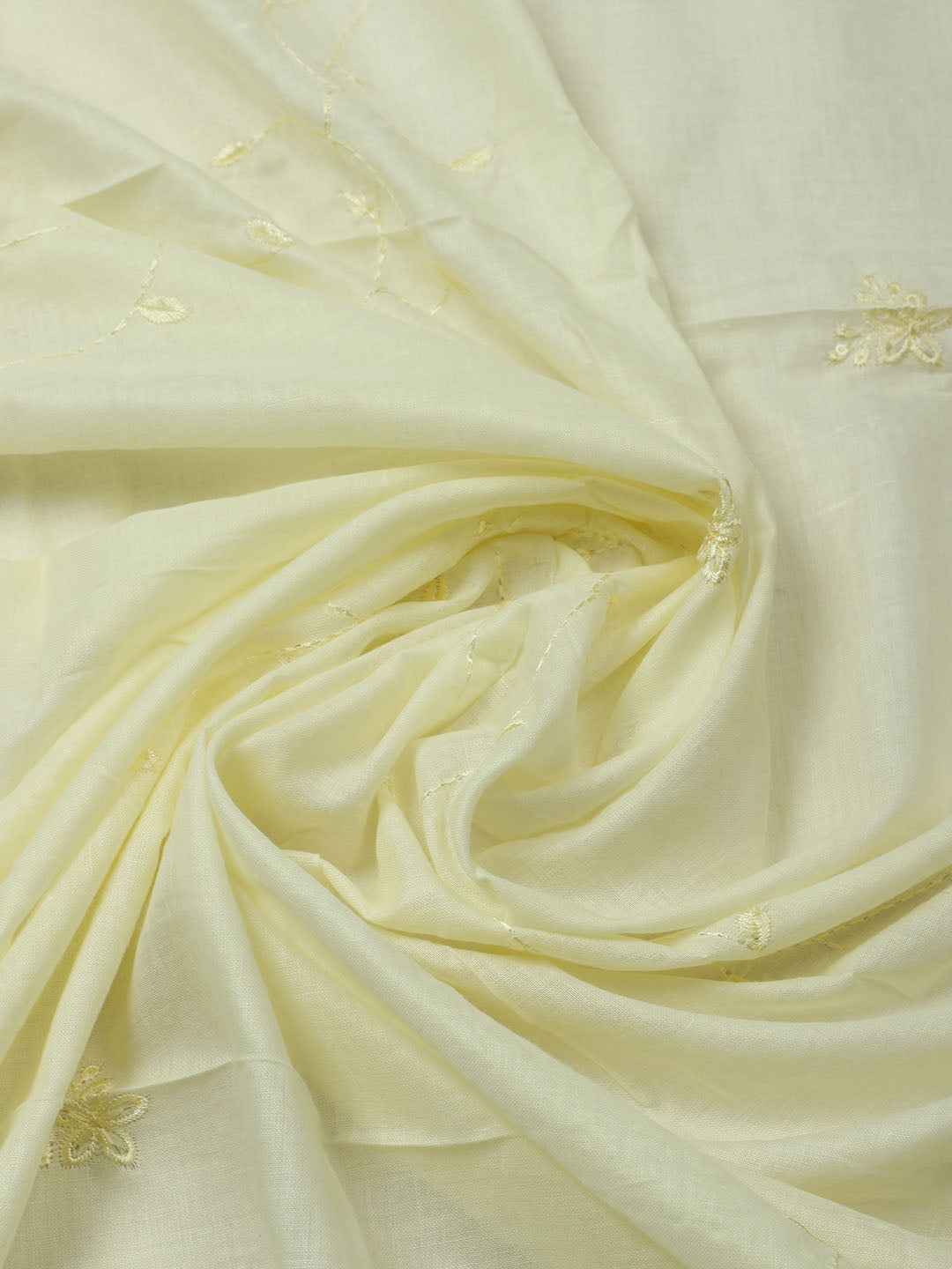 Embroidered Chanderi Unstitched Suit With Pant &amp; Dupatta