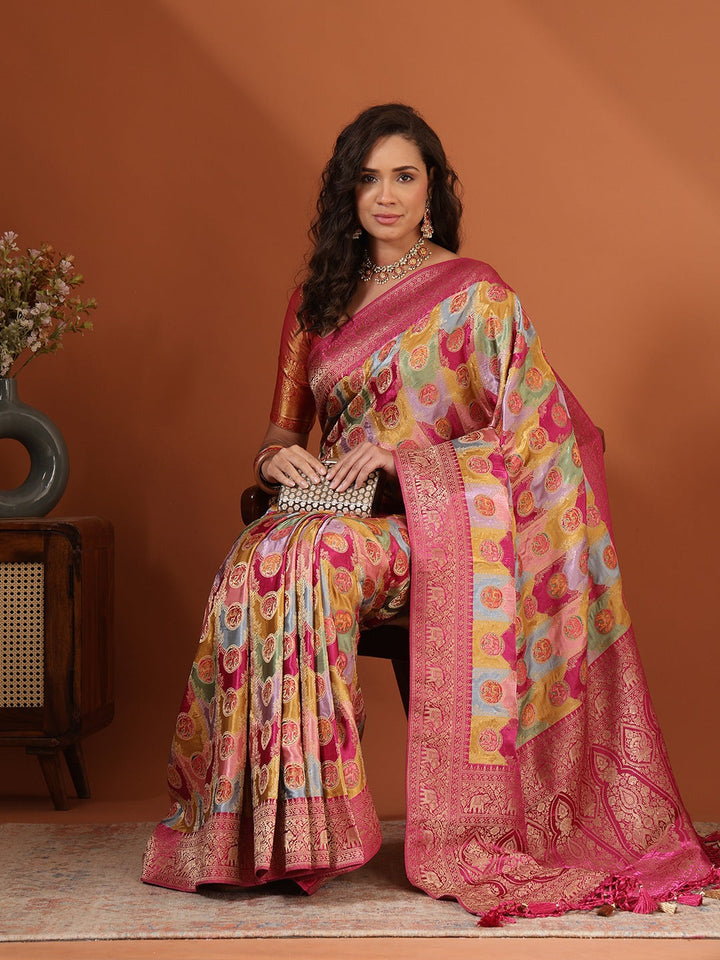 Woven Design Satin Saree