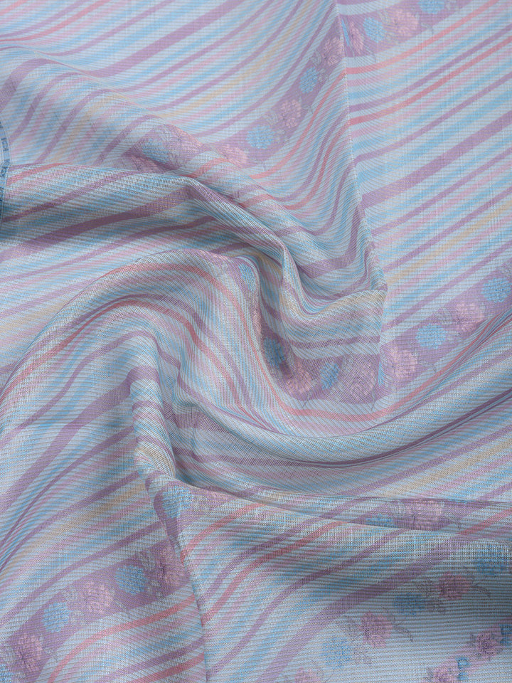 Printed Linen Blend Unstitched Suit With Pant &amp; Dupatta