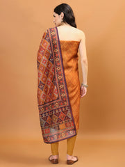 Printed Chanderi Unstitched Suit Piece With Dupatta