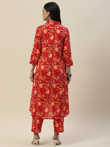 Floral Printed Cotton Kurta Set