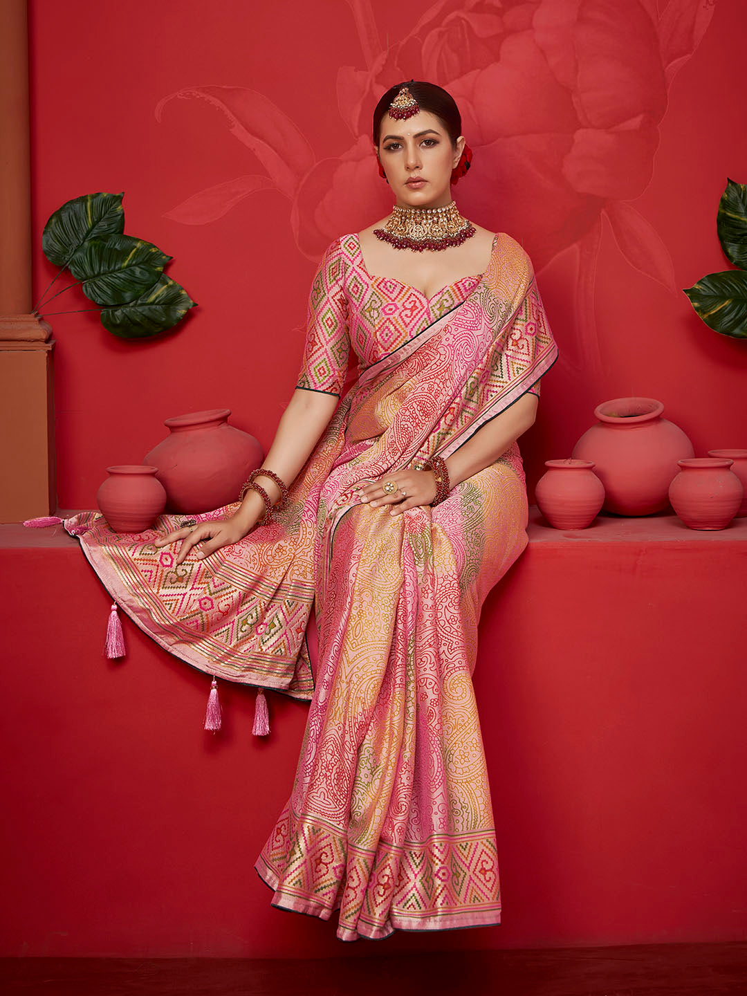 Abstract Printed Georgette Saree