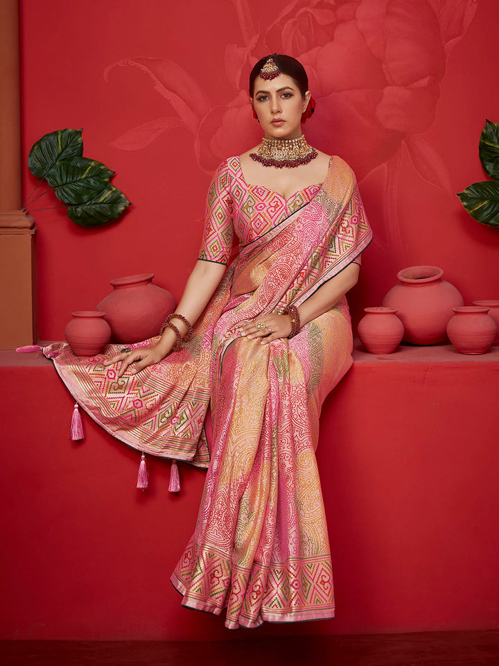 Abstract Printed Georgette Saree