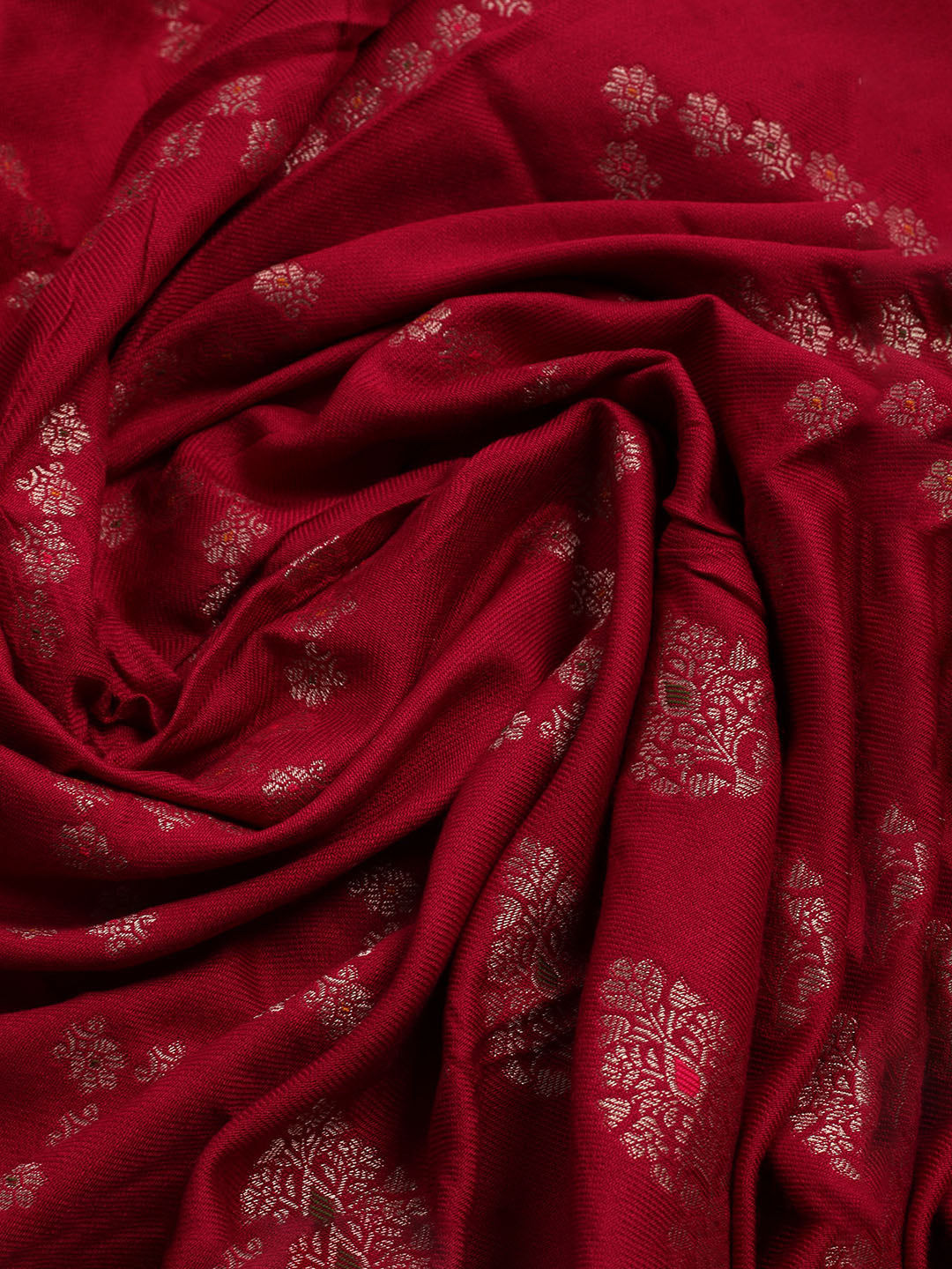 Pashmina Woven Design Unstitched Kurta With Pant &amp; Dupatta