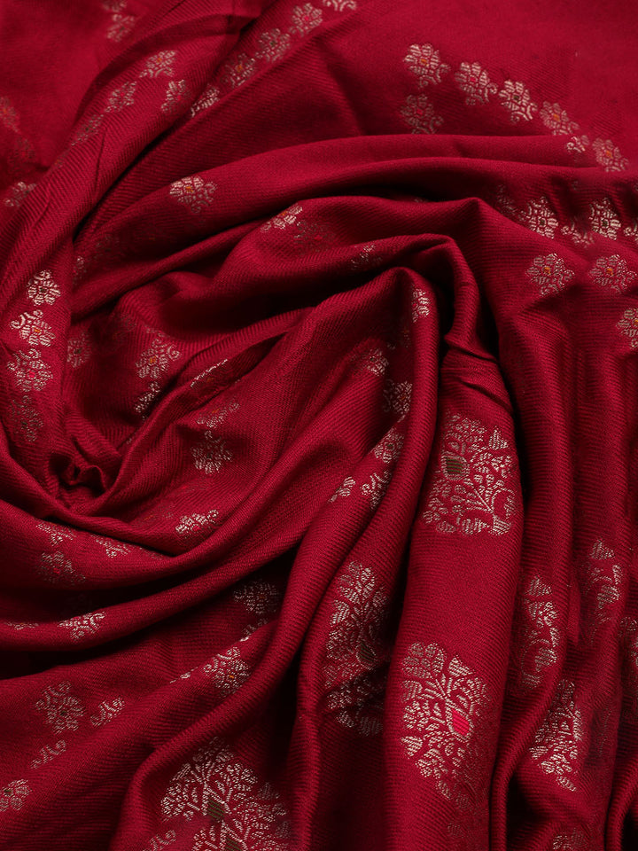 Pashmina Woven Design Unstitched Kurta With Pant &amp; Dupatta