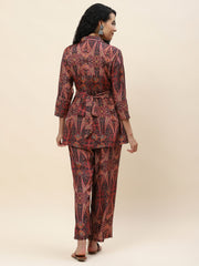 Abstract Printed Cotton Kurta With Pants