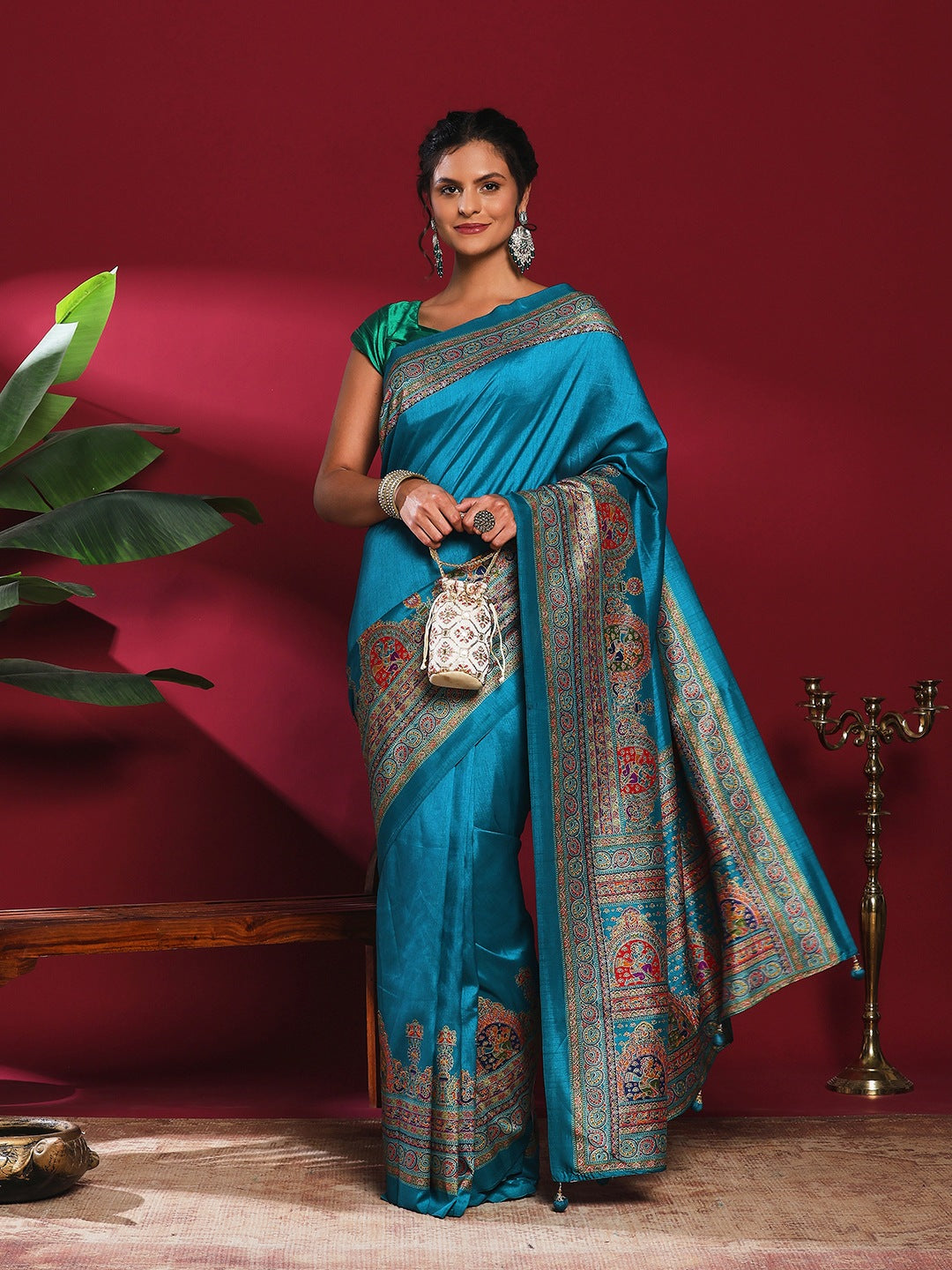 Digital Print Art Silk Saree