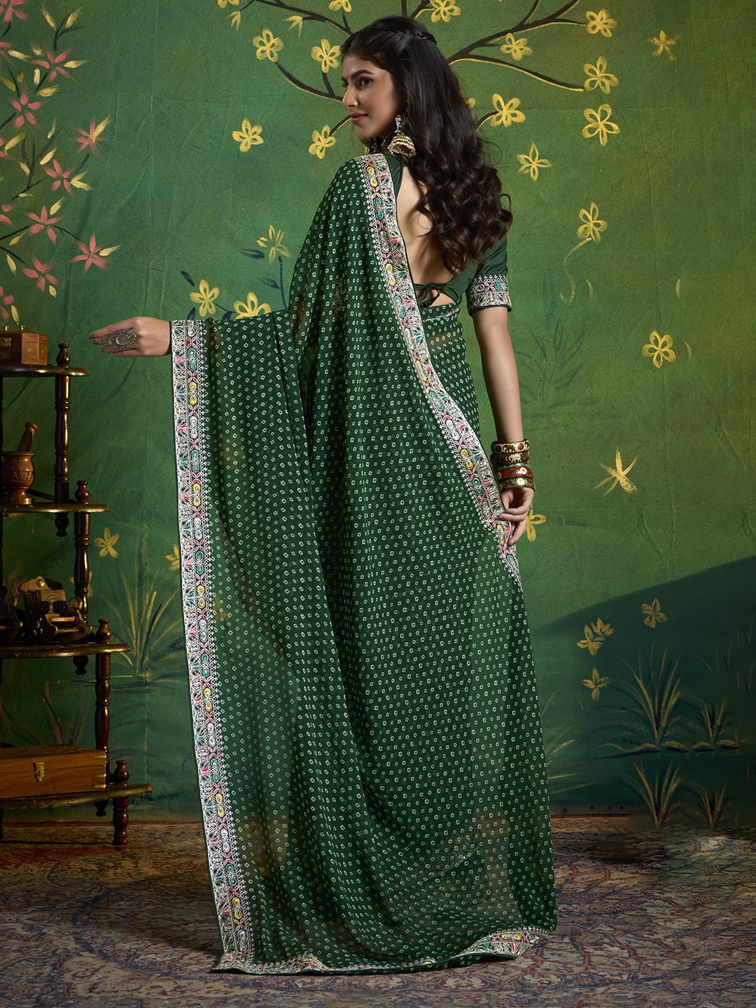 Bandhani Print Georgette Saree