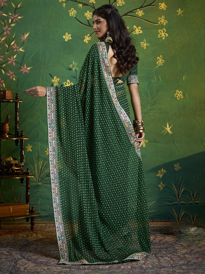 Bandhani Printed Georgette Saree