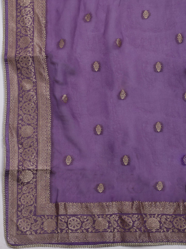 Woven Design Chanderi Unstitched Suit With Dupatta