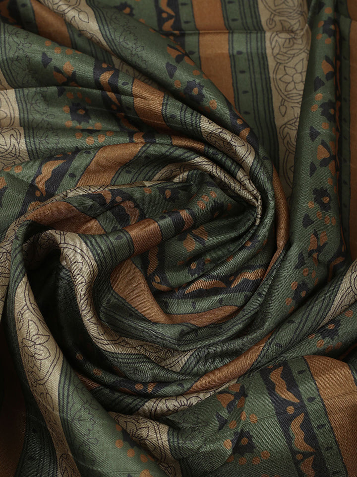 Embroidered Chanderi Unstitched Suit With Pant &amp; Dupatta