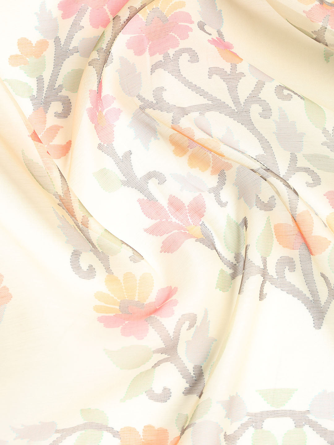 Printed Chanderi Unstitched Suit With Dupatta