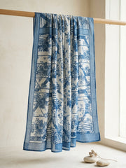 Printed Cotton Blend Unstitched Suit With Pant & Dupatta