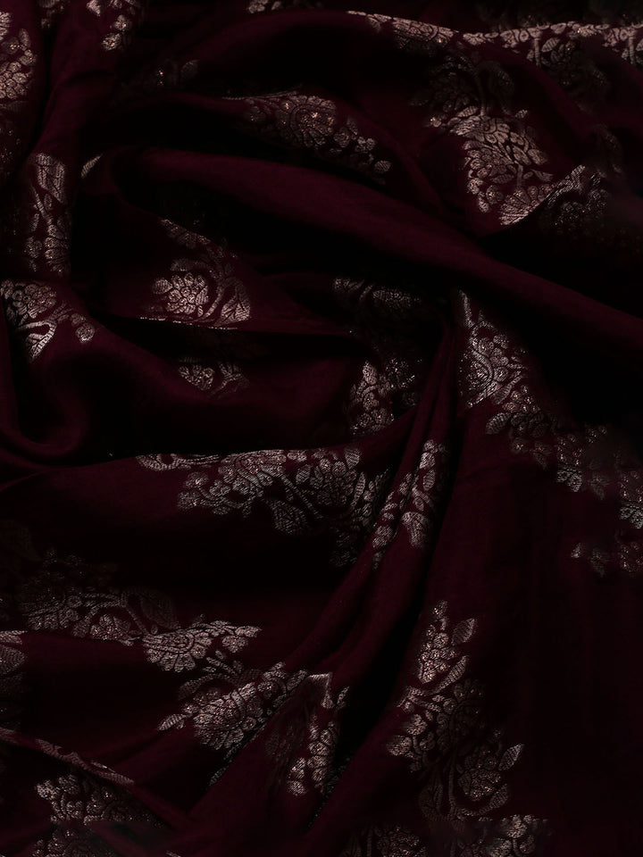 Woven Design Chanderi Unstitched Suit With Dupatta