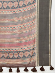 Digital Floral Printed Cotton Saree