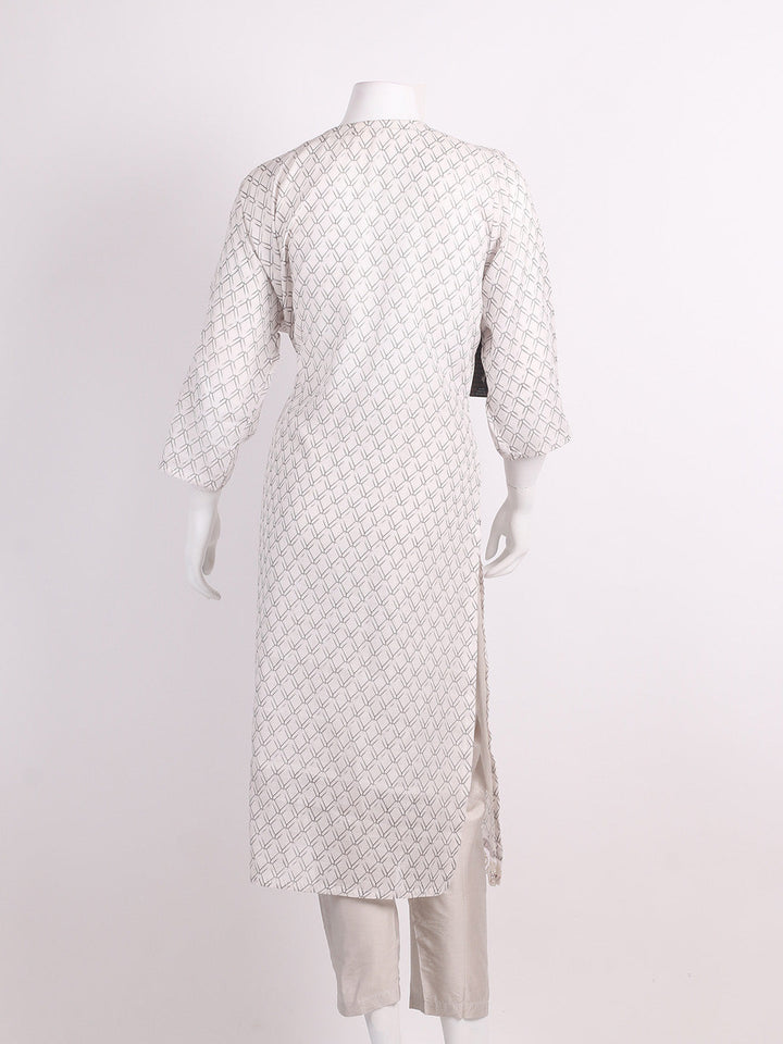Printed Cotton Blend Kurta With Pants
