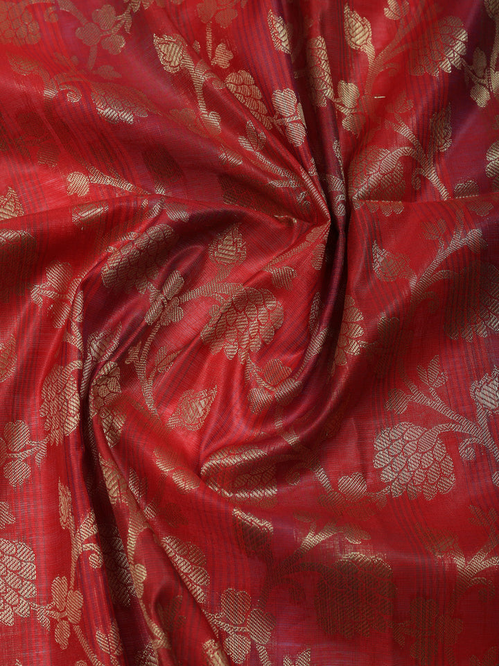 Woven Design Chanderi Unstitched Suit With Pant &amp; Dupatta