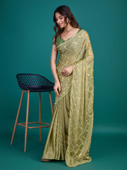 Sequins Embroidery Georgette Saree