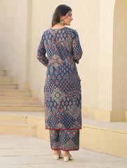 Printed Cotton Blend Kurta With Palazzo