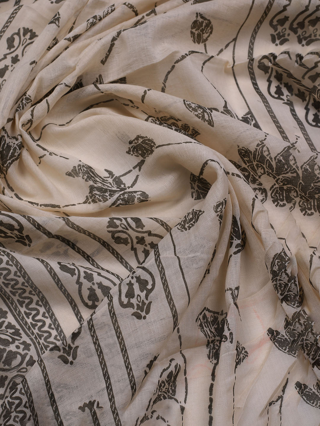 Printed Cotton Blend Unstitched Suit With Dupatta