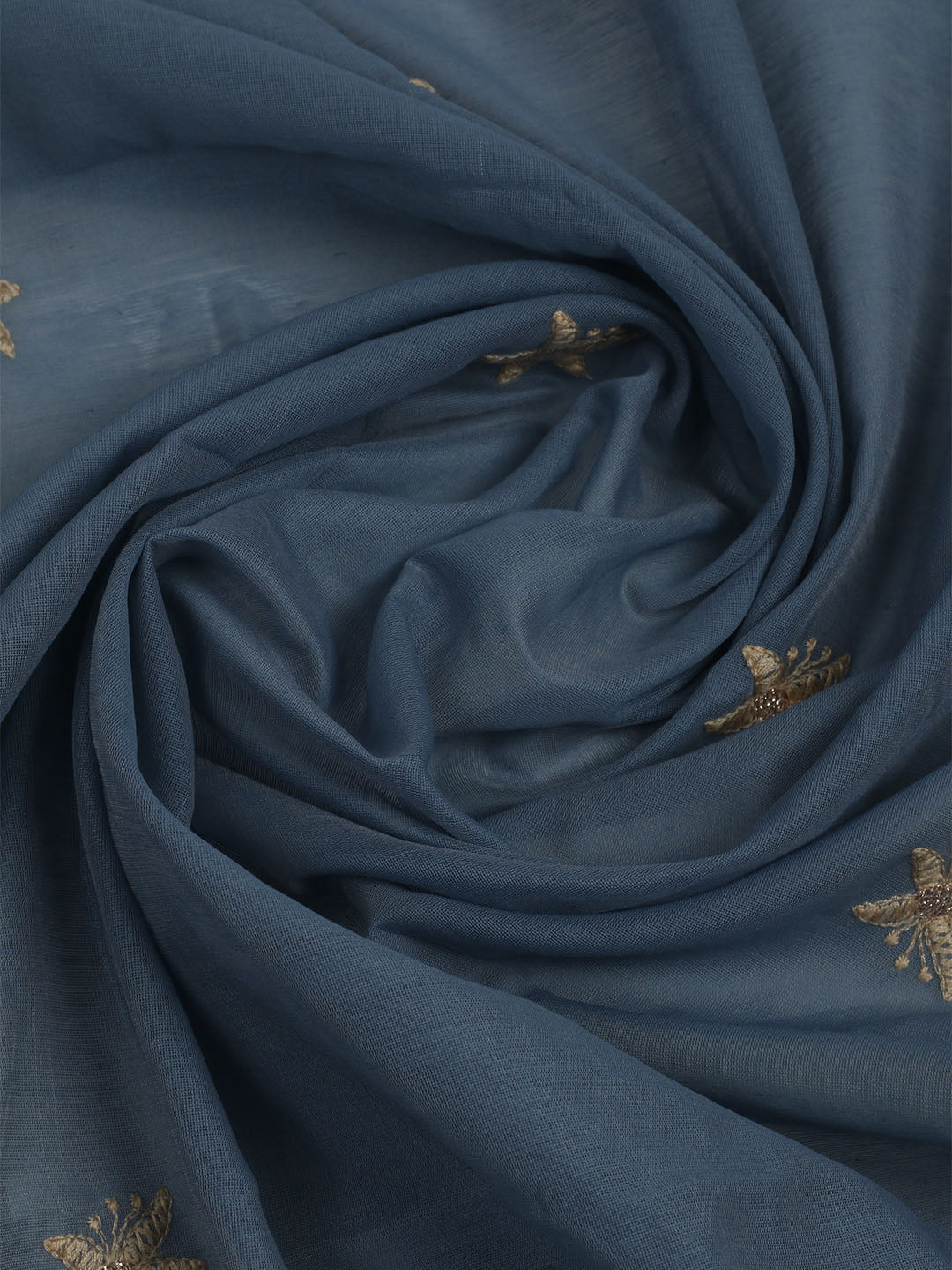 Embroidered Chanderi Unstitched Suits Casual Suit With Pant &amp; Dupatta