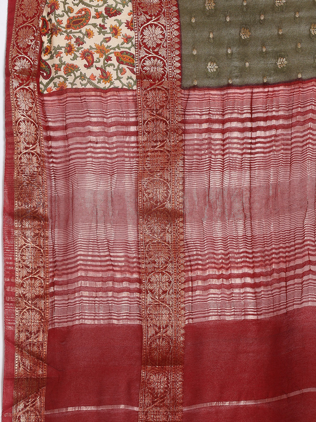 Digital Printed Cotton Blend Woven Saree
