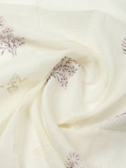 Printed Cotton Blend Unstitched Suit With Pant & Dupatta