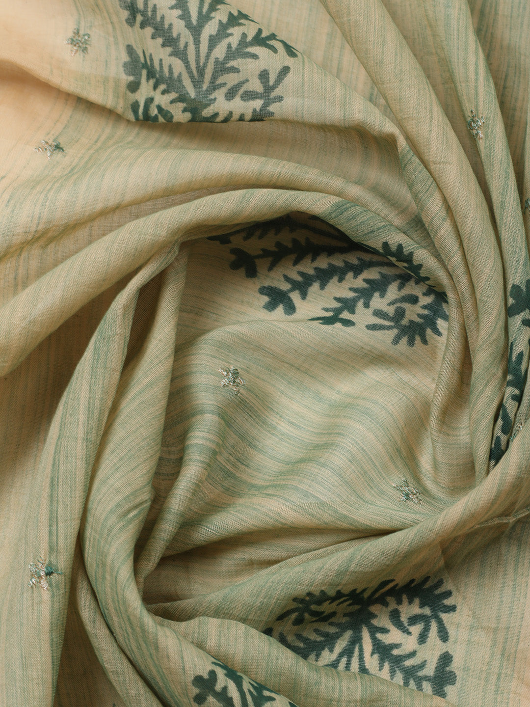 Embroidered Cotton Blend Unstitched Suit With Pant &amp; Dupatta