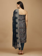 Neck Patti Printed Cotton Unstitched Suit With Dupatta