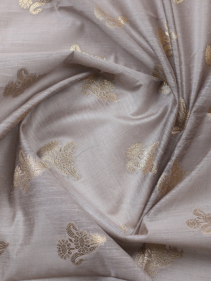 Woven Design Chanderi Unstitched Suit With Pant &amp; Dupatta