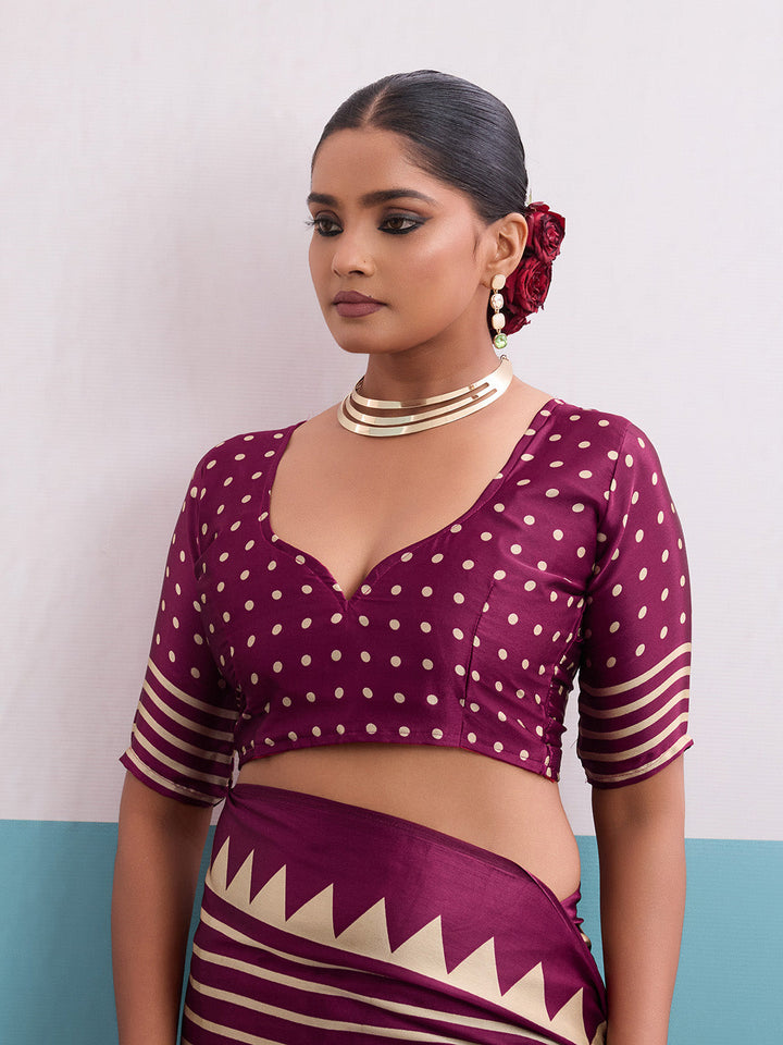 Printed Satin Saree
